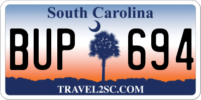 SC license plate BUP694