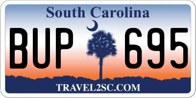 SC license plate BUP695