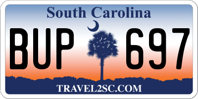 SC license plate BUP697