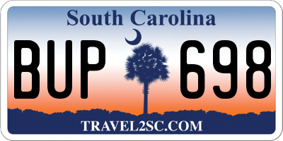 SC license plate BUP698