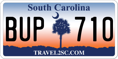 SC license plate BUP710