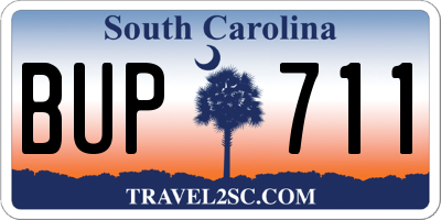 SC license plate BUP711