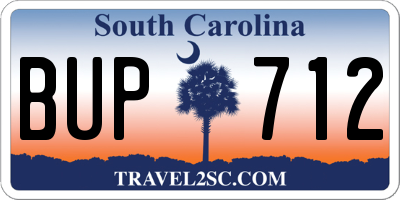 SC license plate BUP712