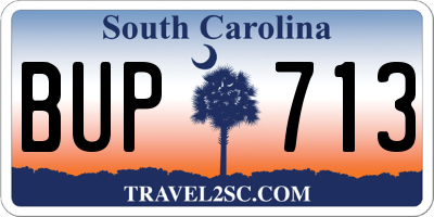SC license plate BUP713