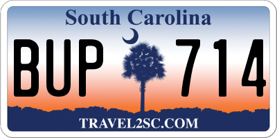 SC license plate BUP714