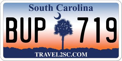 SC license plate BUP719