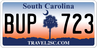 SC license plate BUP723