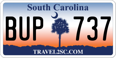 SC license plate BUP737
