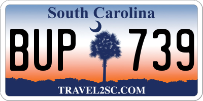 SC license plate BUP739