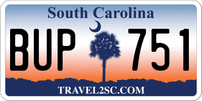 SC license plate BUP751