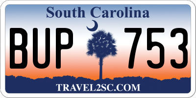 SC license plate BUP753