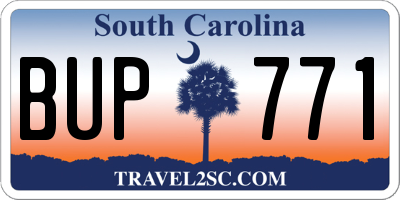 SC license plate BUP771