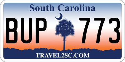 SC license plate BUP773