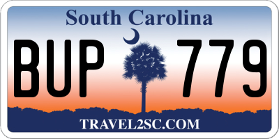 SC license plate BUP779