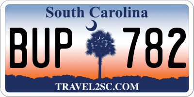SC license plate BUP782
