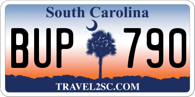 SC license plate BUP790
