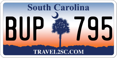 SC license plate BUP795