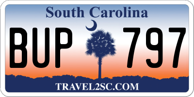 SC license plate BUP797