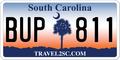 SC license plate BUP811