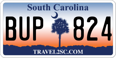 SC license plate BUP824