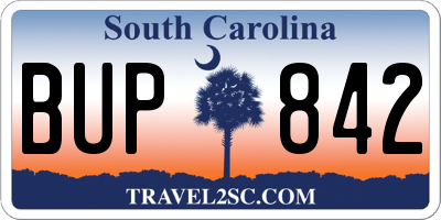 SC license plate BUP842