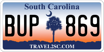 SC license plate BUP869