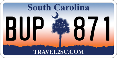 SC license plate BUP871