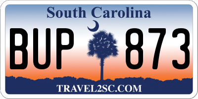 SC license plate BUP873