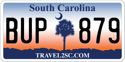 SC license plate BUP879
