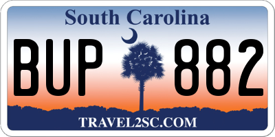 SC license plate BUP882
