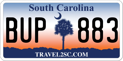 SC license plate BUP883
