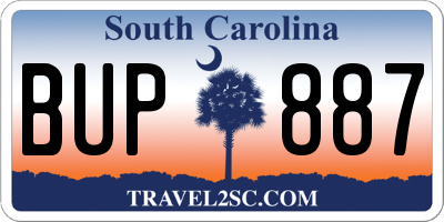 SC license plate BUP887
