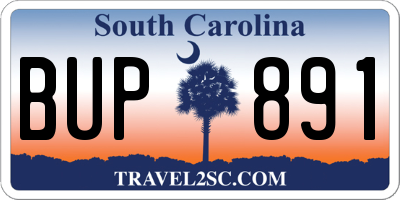 SC license plate BUP891