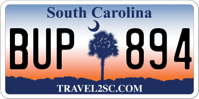 SC license plate BUP894