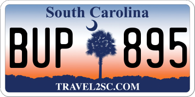 SC license plate BUP895