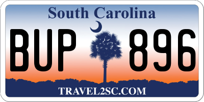 SC license plate BUP896