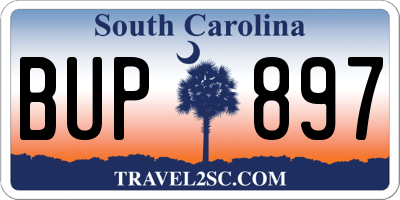 SC license plate BUP897