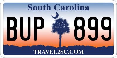 SC license plate BUP899