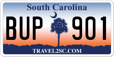 SC license plate BUP901