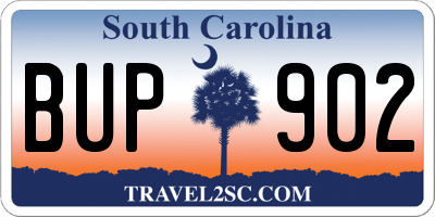 SC license plate BUP902