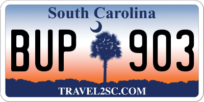 SC license plate BUP903