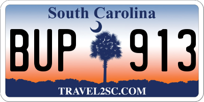 SC license plate BUP913