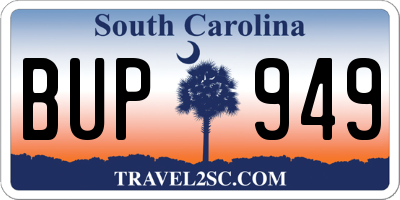SC license plate BUP949