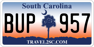 SC license plate BUP957