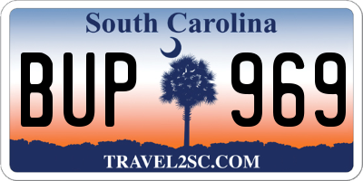 SC license plate BUP969