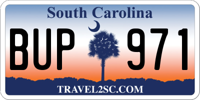 SC license plate BUP971