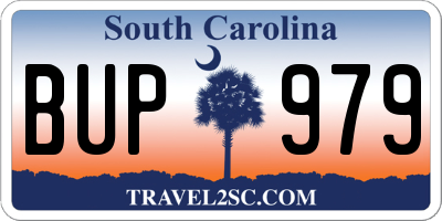 SC license plate BUP979