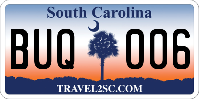 SC license plate BUQ006