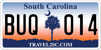 SC license plate BUQ014