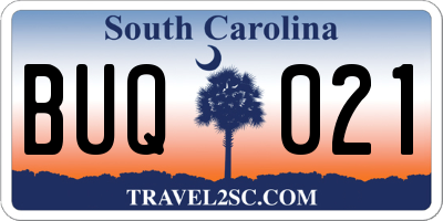 SC license plate BUQ021